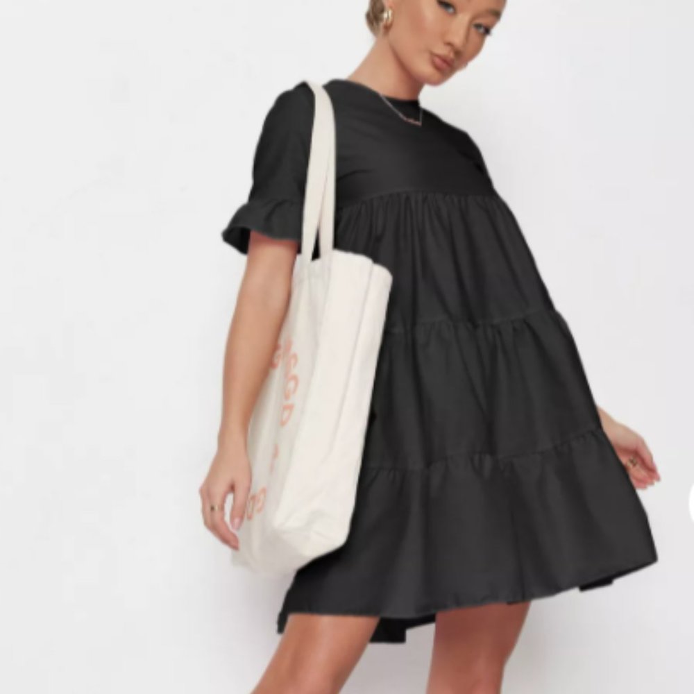 Missguided frill slv smock dress Short Sleeve